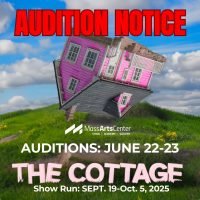 Audition notice graphic for The Cottage