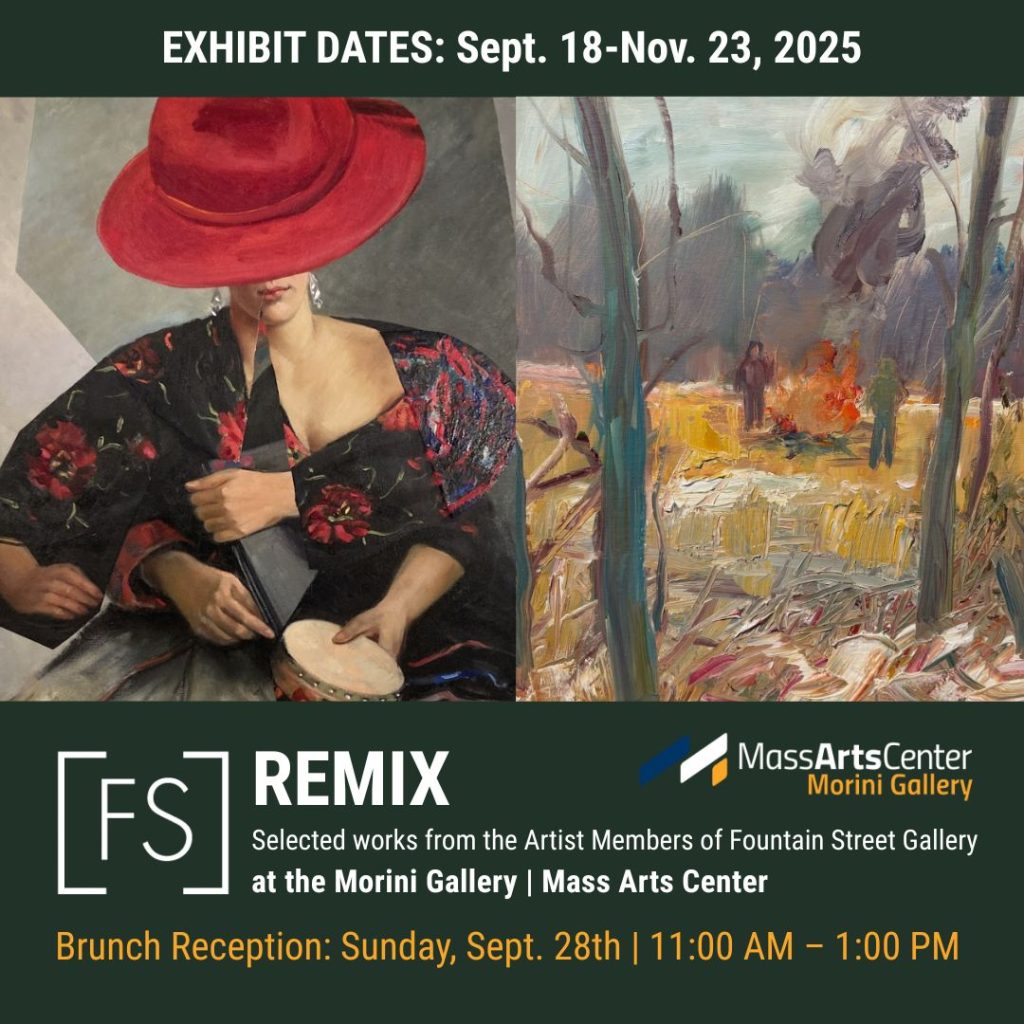 REMIX exhibit graphic for Morini Gallery