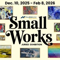 Art exhibition featuring diverse small artworks