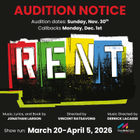 Audition notice for RENT musical