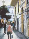 At The Piazza, Heather Quay, 11 x 8.5, Pastel, $575.00