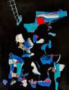 The Circus That Overwhelmed Us All - acrylic on paper mounted on craddled board - 30 in x 22 in